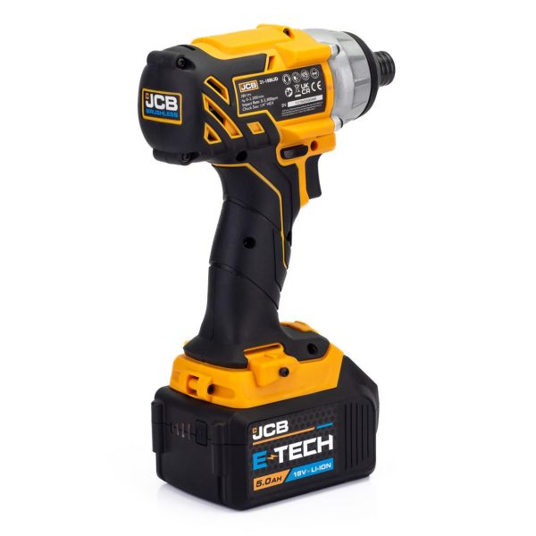 JCB 18V BRUSHLESS IMPACT DRIVER, 5AH LITHIUM-ION BATTERY AND CHARGER | 21-18BLID-5X-B